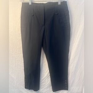 Gunex Made in Italy Black Tailored Ankle Pants Button Hem Size US 2
